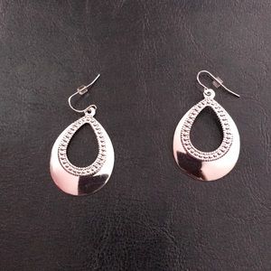 Silver Teardrop Dangle Earrings